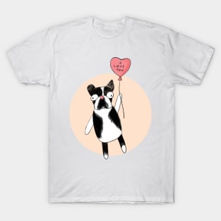 Boston Terrier Heart Balloon T-Shirt